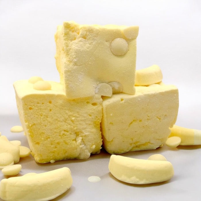 Marshmallow Bananen Baiser Weiße Schokolade